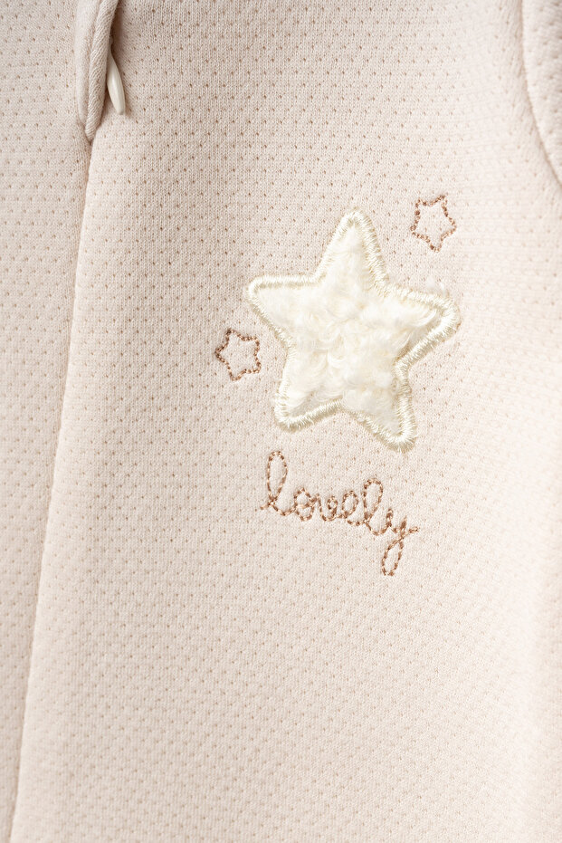 Kalp ve Yıldız Desenli Örgülü Bebek Tulum - 2