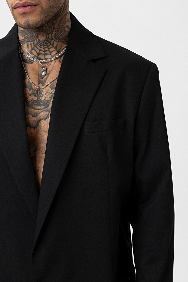 Oversize Blazer Ceket Siyah - 5