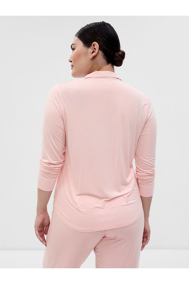Kadın Açık Pembe Modal Pijama Üstü - 3