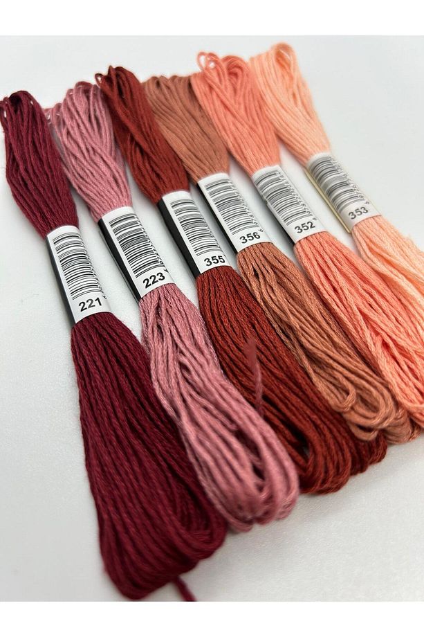 6 Adet Muline Çapraz 8 Metre 6 Kat Farklı Renk Kanaviçe Nakış Rokoko Ipi 221 353 - 3