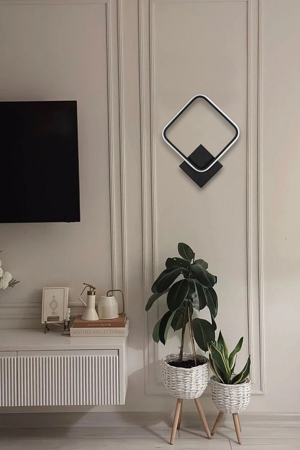 Kira Aplik Siyah Renk Gün Işığı Ledli Banyo - Mutfak - Salon Led Duvar Aplik - 1