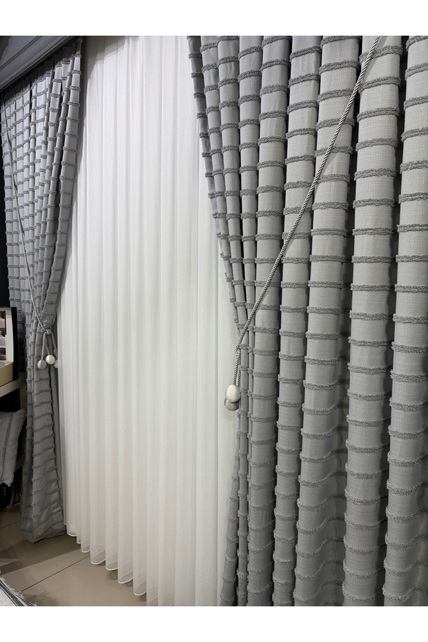 Fon perde açık gri - 1