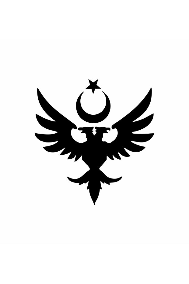 Anatolian Seljuk Double Headed Eagle Car/Motorcycle/Laptop Glass Sticker - 20X20Cm