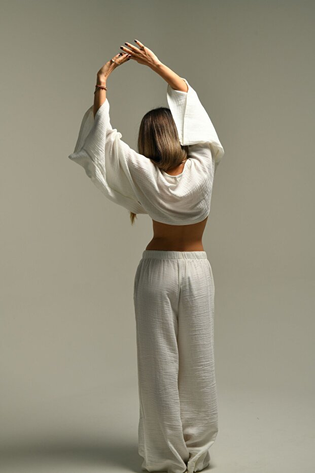 Beyaz Müslin Bluz - 2