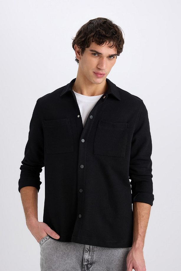 Regular Fit Uzun Kollu Çıtçıtlı Gömlek Ceket D8876ax25sp - 3