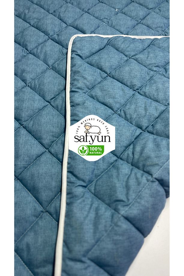Saf Yün Marka Yıkanabilir Mavi Yorgan Merinos Kuzu Yünü - 3