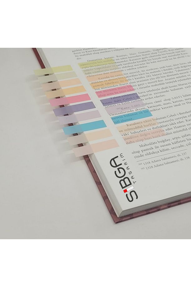 Şeffaf Renkli Postit Post-it Post It. Kitap Ayracı Ayraç Postit Sticker Not Kağıdı 200 Yaprak - 6