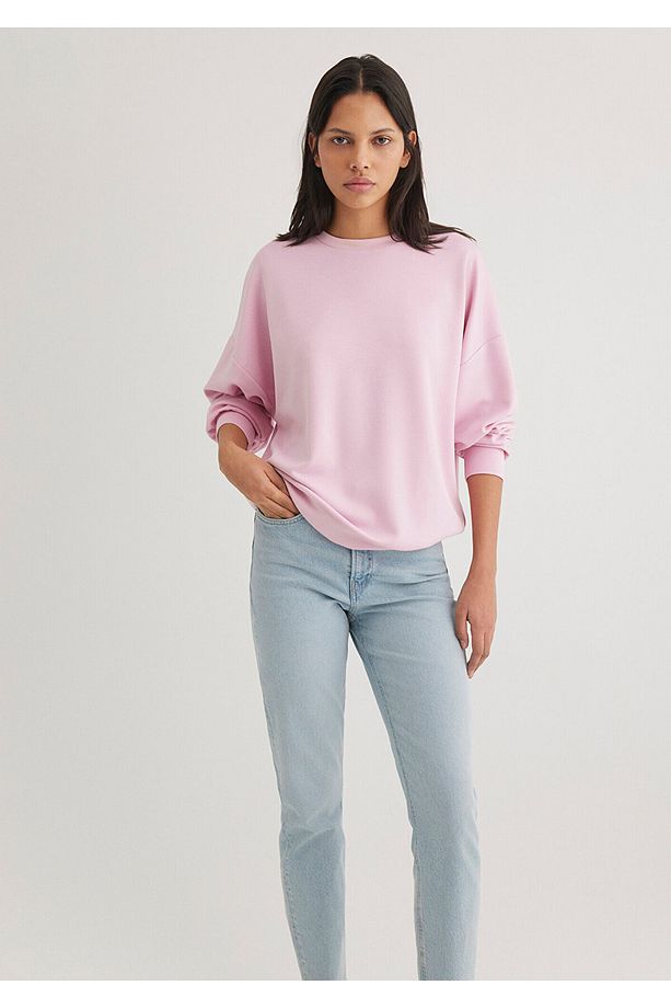 Lux Touch Tencel Tm Bisiklet Yaka Pembe Modal Sweatshirt 168837-71117 - 2