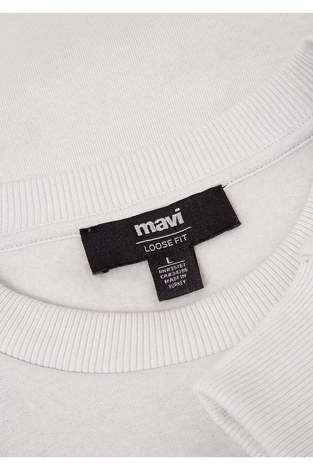 Bisiklet Yaka Gri Basic Sweatshirt 0s10276-80618 - 6
