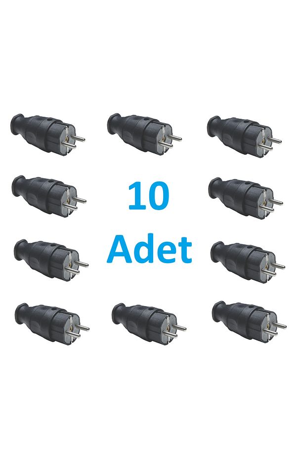 Monofaze Kauçuk Erkek Fiş 10 Adet - 1