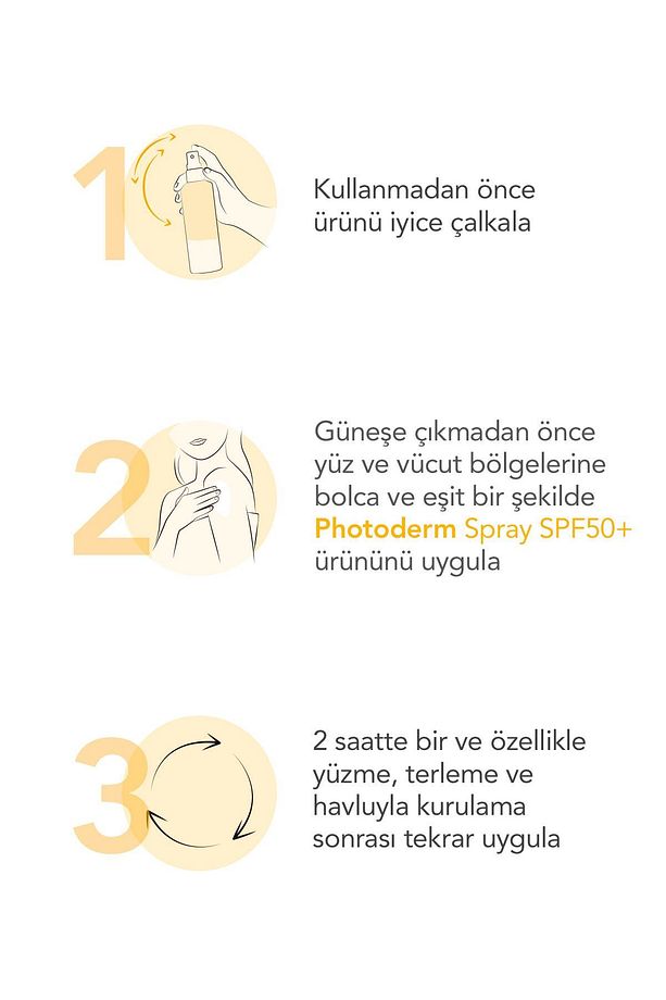 Photoderm Spray SPF50+ Tüm Ciltler için Sprey Formda Yüksek Korumalı Güneş Kremi 200 ml - 7
