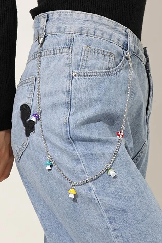 Mushroom Single Row Chain Trouser Strap-Chain Belt
