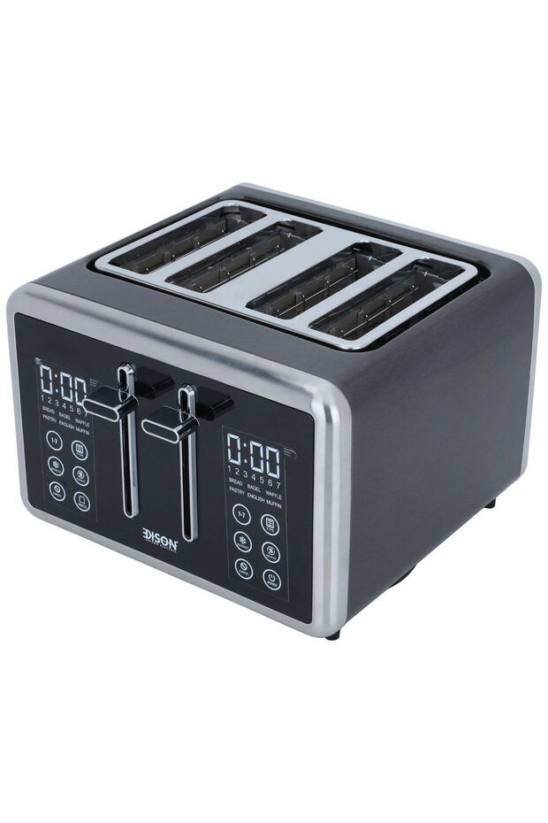 Digital Toast Heater, Steel, Black, 1700-1440 Watt, 4 Slices