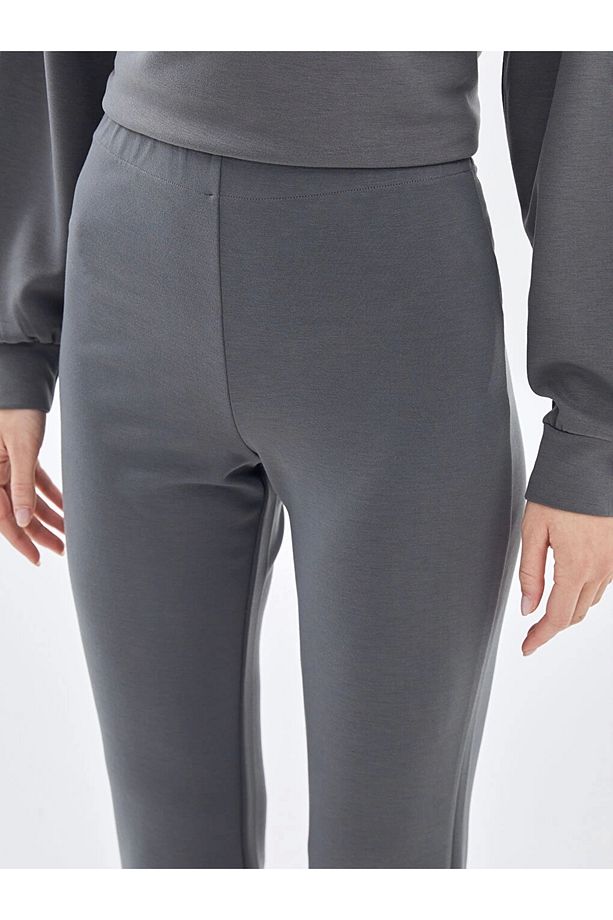 Lcw Modest Gri Beli Lastikli Ispanyol Paça Kadın Eşofman Altı - 3