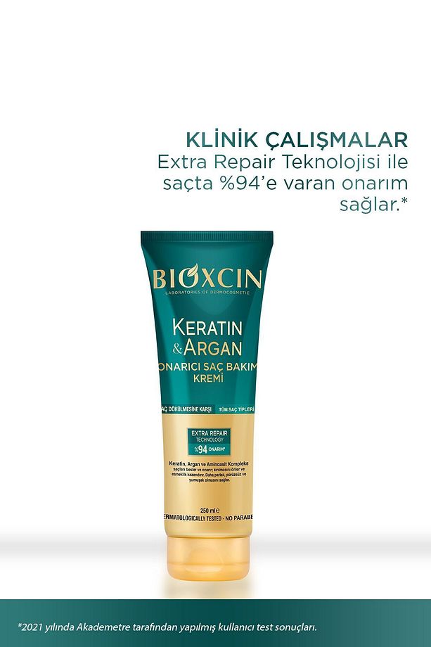 Keratin & Argan Onarıcı Saç Bakım Kremi 250 ml - Yıpranmış Ve Hassas Saçlar - 3
