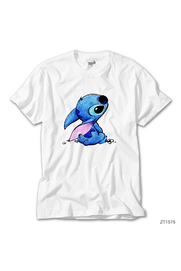 Χαριτωμένο λευκό μπλουζάκι Stitch - 1