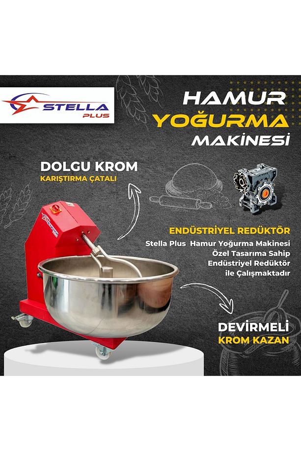 Sp25d - 25 Kg Un 35 Kg Hamur Kapasiteli Devirmeli Hamur Yoğurma Makinesi - 2