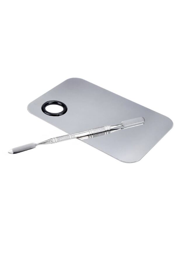 2 Pieces Mirror Steel Makeup Foundation Cream Mixing Spatula Palette Set Cin906