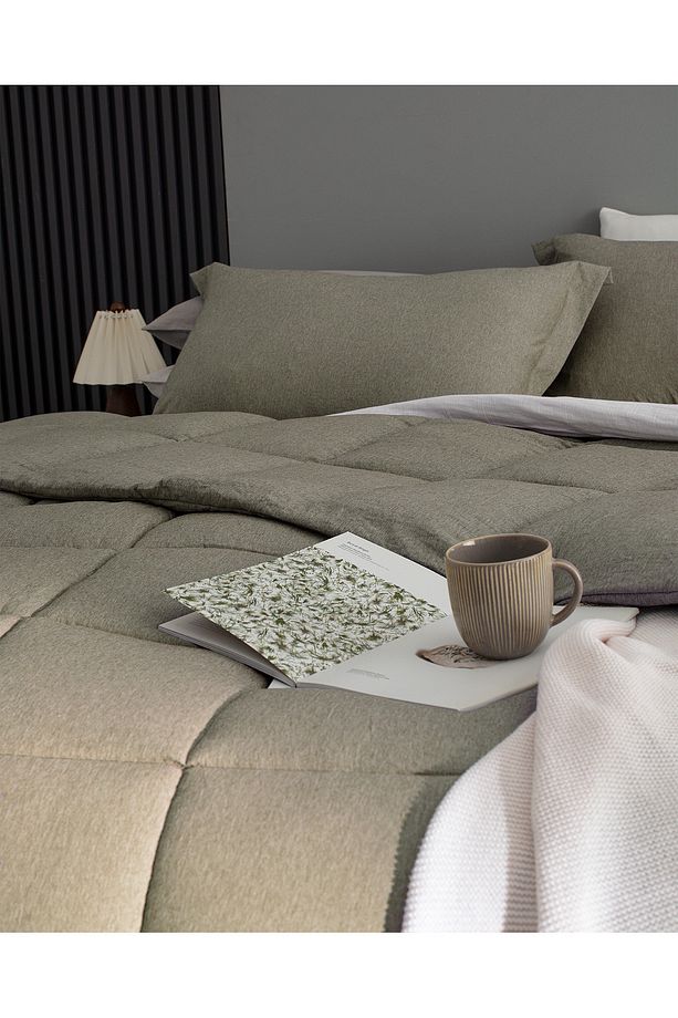 Meleni King Size Comforter Set - Haki - 3