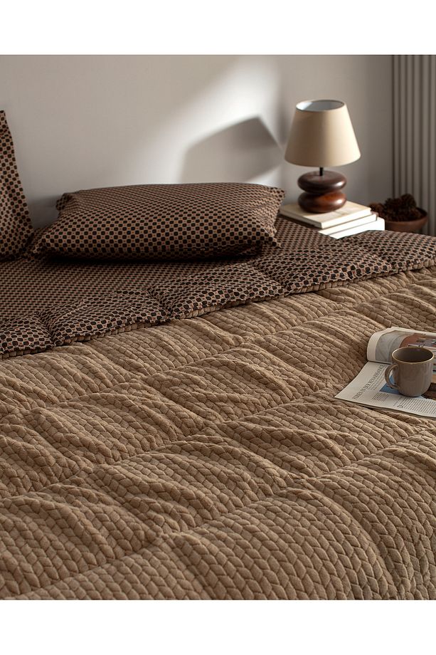 Vincent Tek Kişilik Wellsoft Comforter Set - Bej - 2