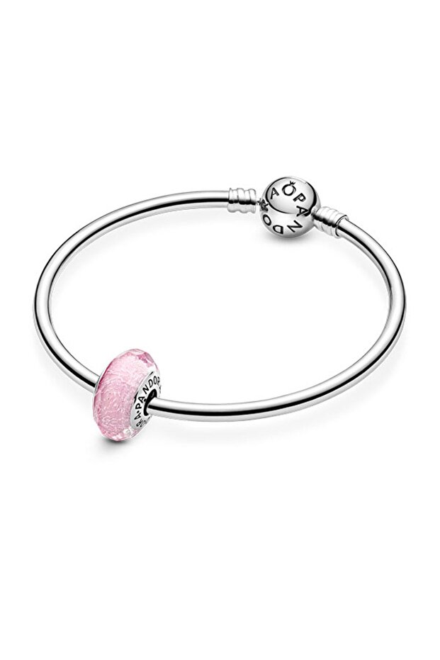 Pembe Parlak Murano Cam Charm - 2