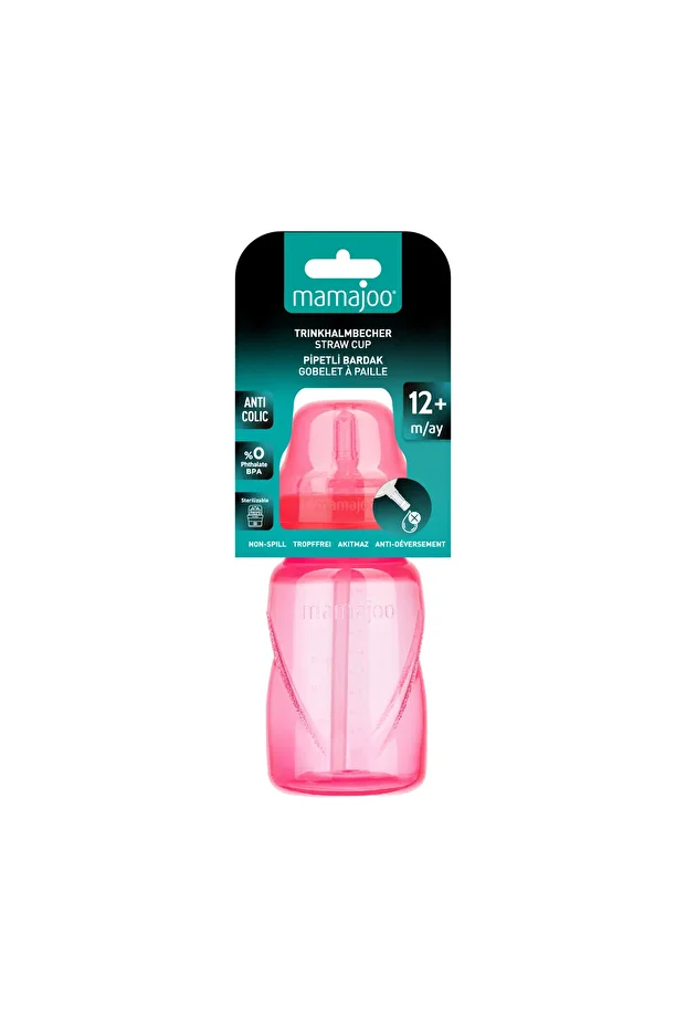 Akıtmaz Pipetli Bardak, 270 Ml, Pembe, 12 Ay, 1 Adet - 8