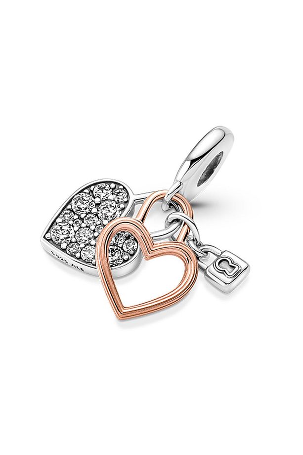 Kalp Ve Kilit Çift Sallantılı Charm - 4