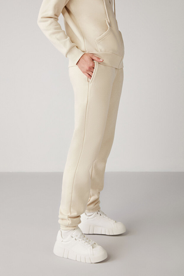 Marıtza Women's - Fleece Relaxed Vanilla Drespants, 100% bawełna organiczna, elastyczna talia i nogawki - 2