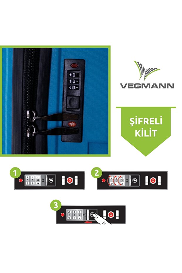 Polipropilen (PP) Atlas Mavi Kabin Boy Valiz - 5