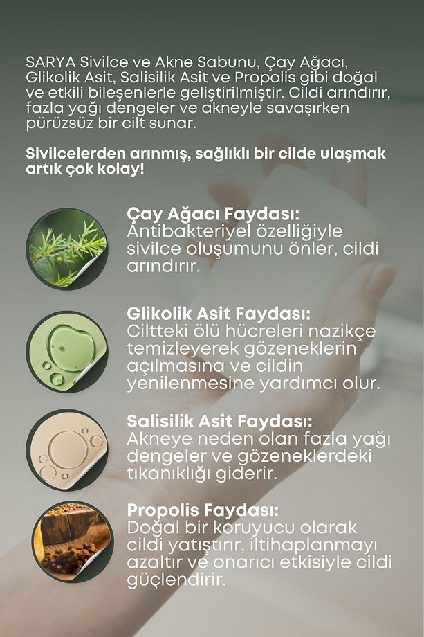 Propolis Içerikli Ve Siyah Nokta Sabunu (ÇAY AĞACI GLİKOLİK ASİT SALİSİLİK ASİT) 100 gr - 4