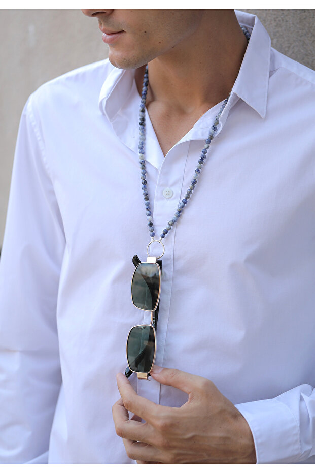 Šperky Doplňky Kuzzoi Náhrdelník Pánské Charm Nosič Achátové koule Modrá 925 Sterling Silver Léto / - 5