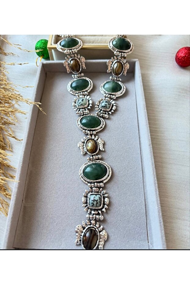 Taşlı otantik kolye - 2