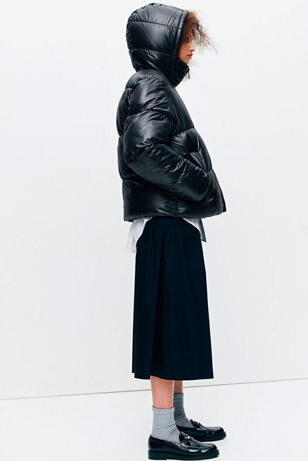 Kapüşonlu Pofuduk Ceket - 5