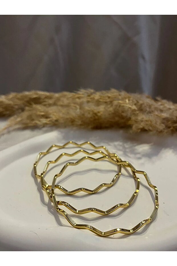 Zigzag Dalgalı Ajda Bilezik 3 Adet - 3