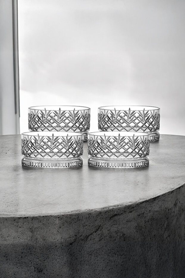 Bianca Set of 4 Crystal Glass Bowl Snack Bowls 460 ml