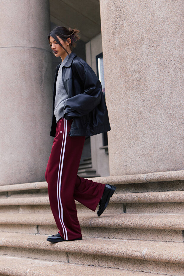 Yan şeritli eşofman altı - 1