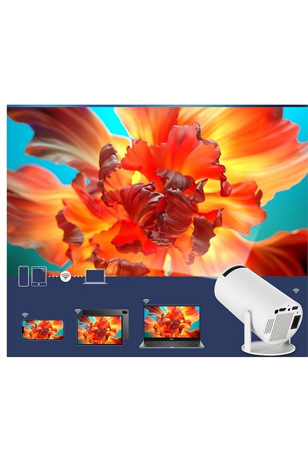 Taşınabilir Sinema Projektörü 1280 * 720P Ev Sineması Bluetooth Android 11 Akıllı Projeksiyon Wifi - 2