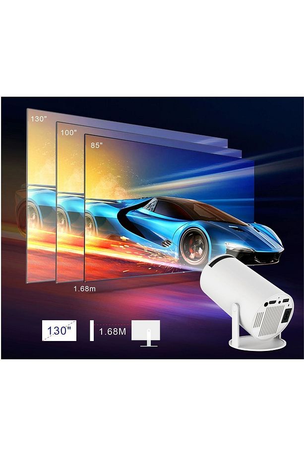 Taşınabilir Sinema Projektörü 1280 * 720P Ev Sineması Bluetooth Android 11 Akıllı Projeksiyon Wifi - 4