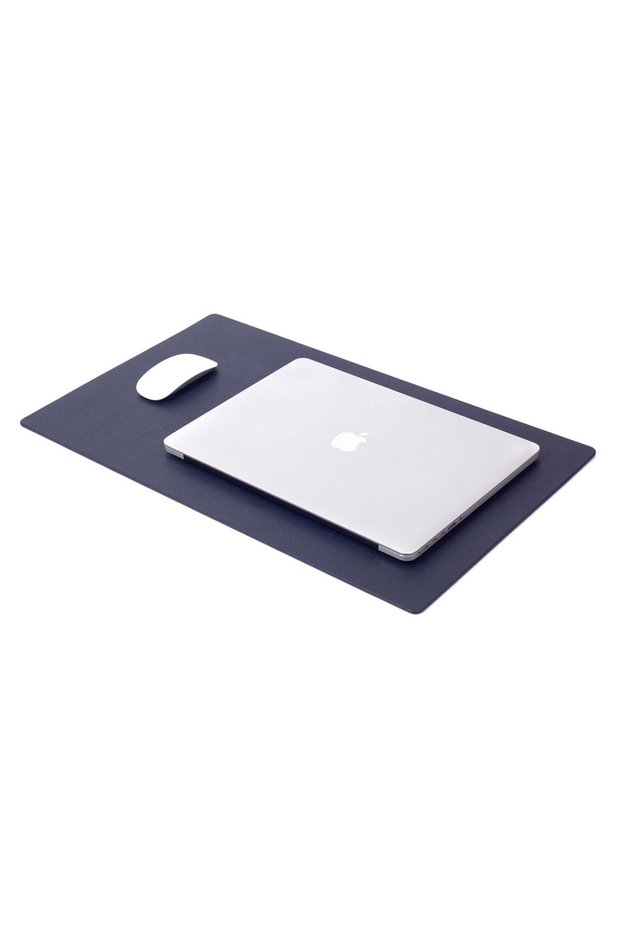 Leather Table Set Navy Blue 60x35cm