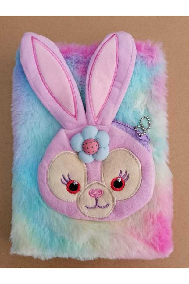 Plush Notebook Set with Wallet - Diary - Rabbit Pattern 80 Sheets - 2