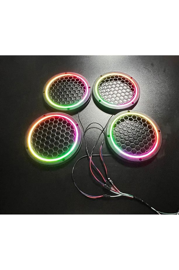 Pixel Ledli 16cm Piksel Midrange Hoparlör Kapağı 4 Adet Animasyonlu Kumandalı - 2
