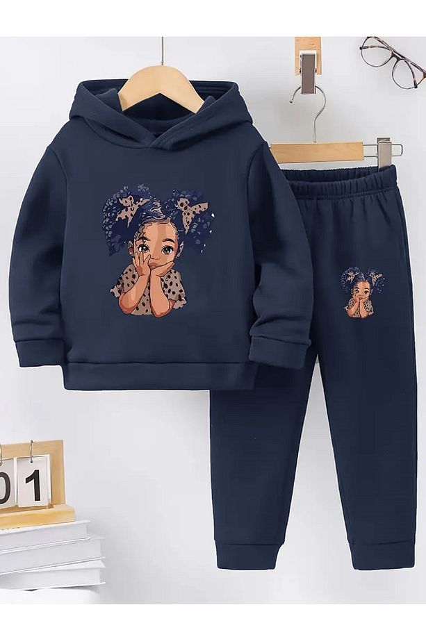 Kışlık Kız Çocuk Eşofman Takımı 5 6 7 8 9 10 11 12 yaş Unisex - 1