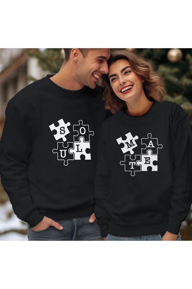 Dear Combination Set of 2 Love Printed Crew Neck Sweatshirt Valentine's Day (Piece Is Price)