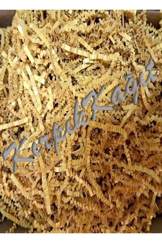 Metalik GOLD 100 Gr. Zigzag Kırpıntı Kağıt / Kırpık Kağıt Kutu Dolgusu - 1