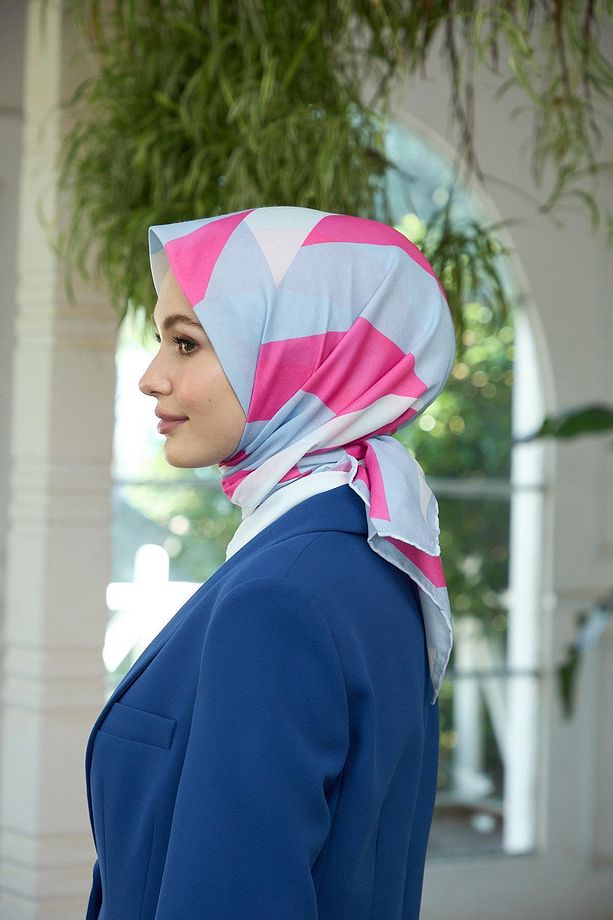 Yaz Işıltısı Koleksiyonu Soft Eşarp Buz Mavi Pembe 1186-04 - 3