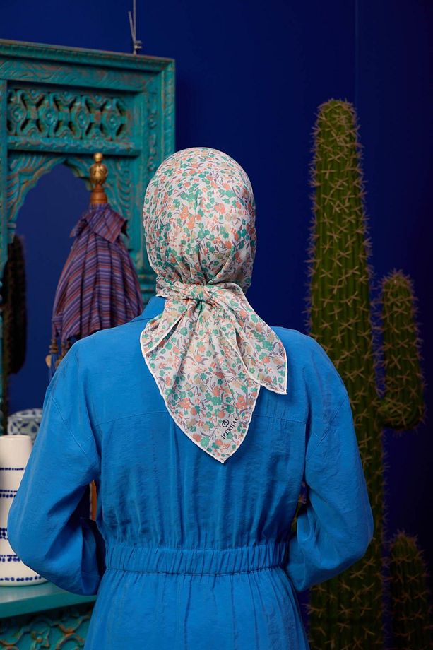 Marrakech Koleksiyon Soft Eşarp Bej Soluk Yeşil 1193-18 - 4