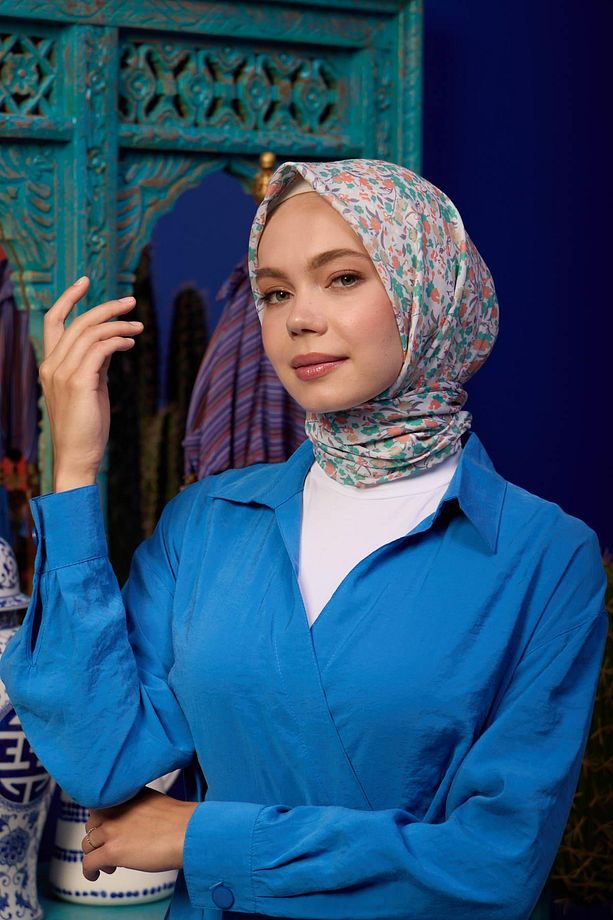 Marrakech Koleksiyon Soft Eşarp Bej Soluk Yeşil 1193-18 - 2