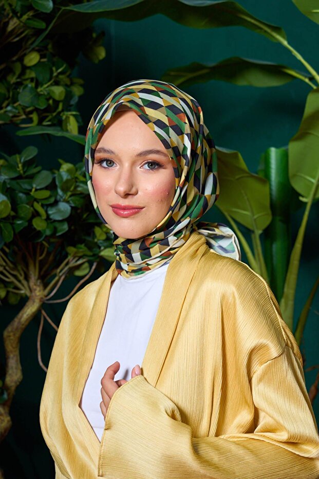 Marrakech Collection Soft Scarf Black Pine Green 1205-05