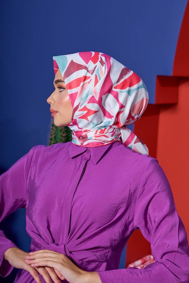 Marrakech Koleksiyon Soft Eşarp Menekşe Kırmızı 1206-08 - 3