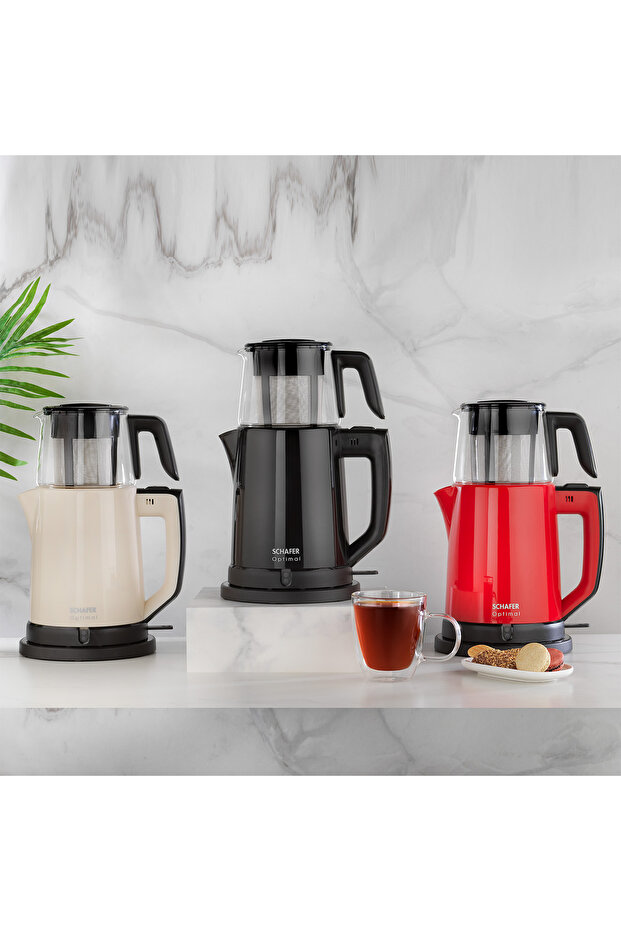 ماكينة الشاي الكهربائية المثالية - أحمر - 3